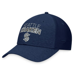 NHL Deep Sea Blue Seattle Kraken Fanatics Authentic Pro Road Stack Logo Flex Hat