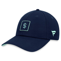NHL Deep Sea Blue Seattle Kraken Fanatics Authentic Pro Rink Adjustable Hat