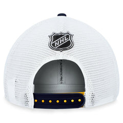NHL Gold St. Louis Blues Fanatics Authentic Pro Rink Trucker Adjustable Hat