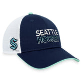 NHL Deep Sea Blue Seattle Kraken Fanatics Authentic Pro Rink Trucker Adjustable Hat