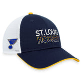 NHL Navy St. Louis Blues Fanatics Authentic Pro Rink Trucker Adjustable Hat