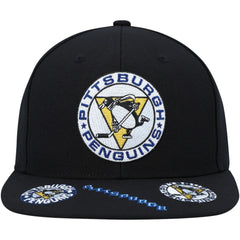NHL Black Pittsburgh Penguins Mitchell & Ness Vintage Hat Trick Snapback Hat