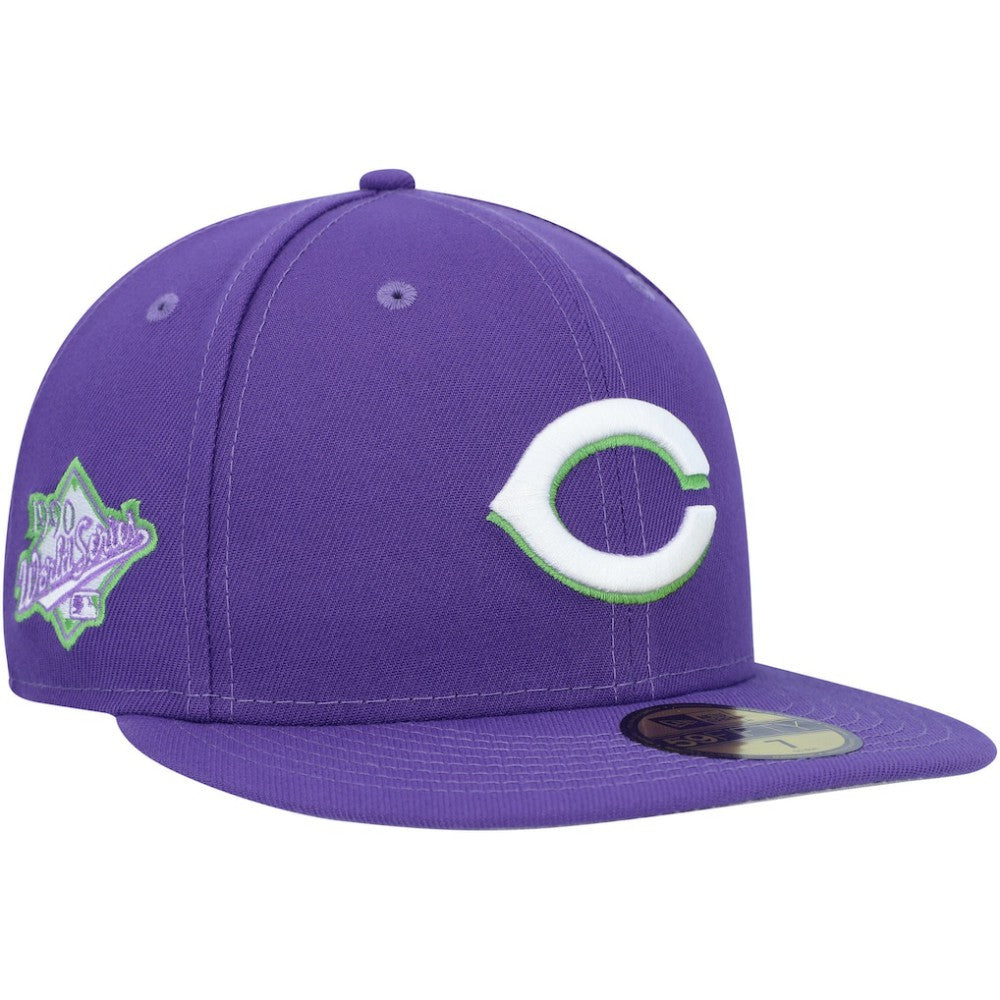 MLB Cincinnati Reds New Era Lime Side Patch 59FIFTY Fitted Hat