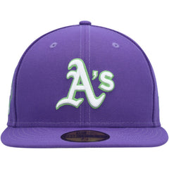 MLB Athletics New Era Lime Side Patch 59FIFTY Fitted Hat