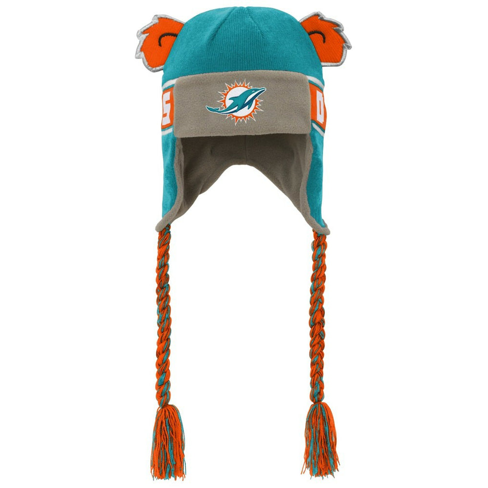 Youth Wordmark Ears Trooper Knit Hat - Miami Dolphins