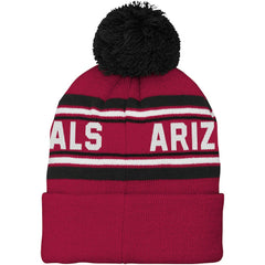 Youth Jacquard Cuffed Knit Hat with Pom - Arizona Cardinals
