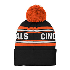 Preschool Jacquard Cuffed Knit Hat with Pom - Cincinnati Bengals