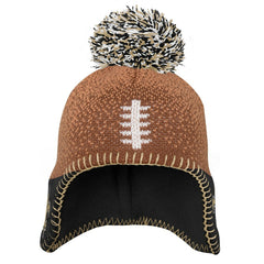Preschool Football Head Knit Hat with Pom - New Orleans Saints