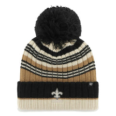 '47 Women's Barista Cuffed Knit Hat with Pom - New Orleans Saints