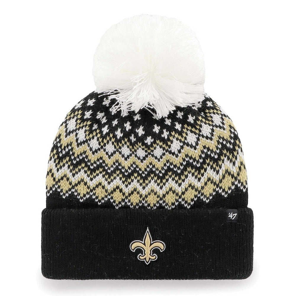 '47 Women's Elsa Cuffed Knit Hat with Pom - New Orleans Saints