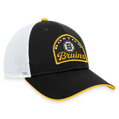 NHL Black/White Boston Bruins Fanatics Fundamental Adjustable Hat