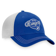 NHL Navy/White New York Rangers Fanatics Women's Fundamental Trucker Adjustable Hat
