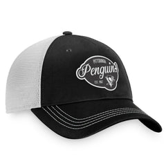 NHL Black/White Pittsburgh Penguins Fanatics Women's Fundamental Trucker Adjustable Hat
