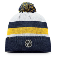 NHL Navy/Gold St. Louis Blues Fanatics Fundamental Cuffed Knit Hat with Pom