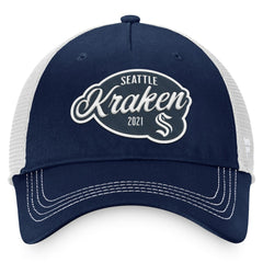 NHL Deep Sea Blue/White Seattle Kraken Fanatics Women's Fundamental Trucker Adjustable Hat