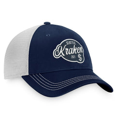NHL Deep Sea Blue/White Seattle Kraken Fanatics Women's Fundamental Trucker Adjustable Hat