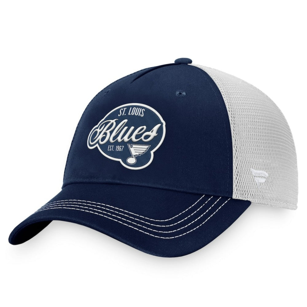 NHL Navy/White St. Louis Blues Fanatics Women's Fundamental Trucker Adjustable Hat