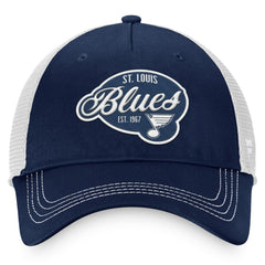 NHL Navy/White St. Louis Blues Fanatics Women's Fundamental Trucker Adjustable Hat