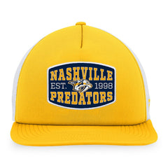 NHL Gold/White Nashville Predators Fanatics Foam Front Patch Trucker Snapback Hat
