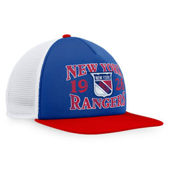 NHL Blue/Red New York Rangers Fanatics Heritage Vintage Foam Front Trucker Snapback Hat