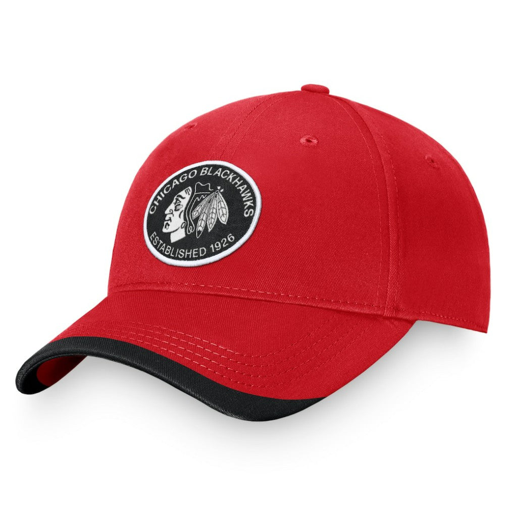 NHL Red Chicago Blackhawks Fanatics Fundamental Adjustable Hat