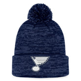 NHL Navy St. Louis Blues Fanatics Fundamental Cuffed Knit Hat with Pom