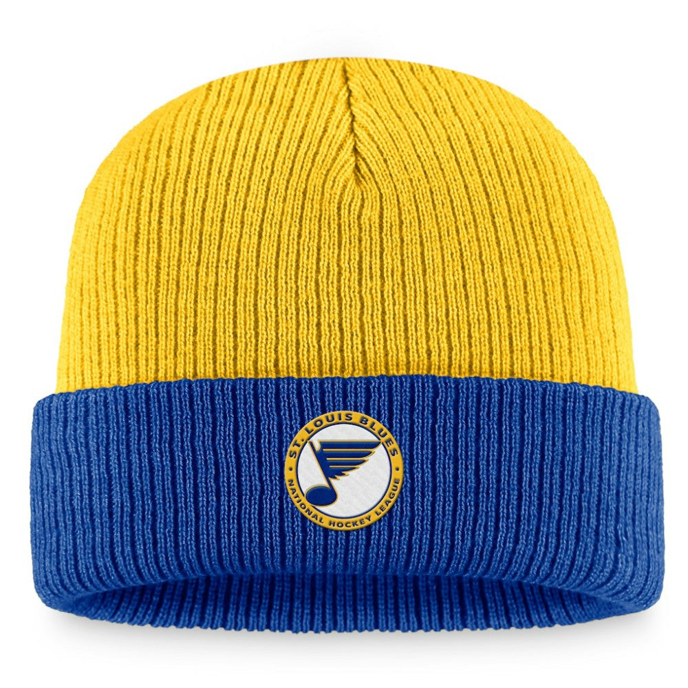 NHL Gold/Blue St. Louis Blues Fanatics Heritage Vintage Cuffed Knit Hat
