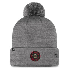 NHL Gray Ottawa Senators Fanatics Authentic Pro Home Ice Cuffed Knit Hat with Pom