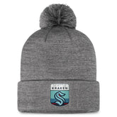 NHL Gray Seattle Kraken Fanatics Authentic Pro Home Ice Cuffed Knit Hat with Pom