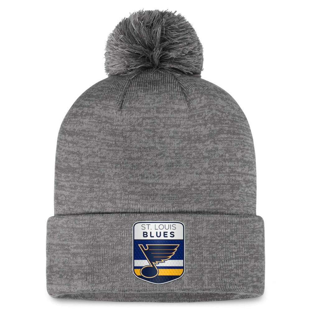 NHL Gray St. Louis Blues Fanatics Authentic Pro Home Ice Cuffed Knit Hat with Pom