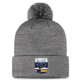 NHL Gray St. Louis Blues Fanatics Authentic Pro Home Ice Cuffed Knit Hat with Pom