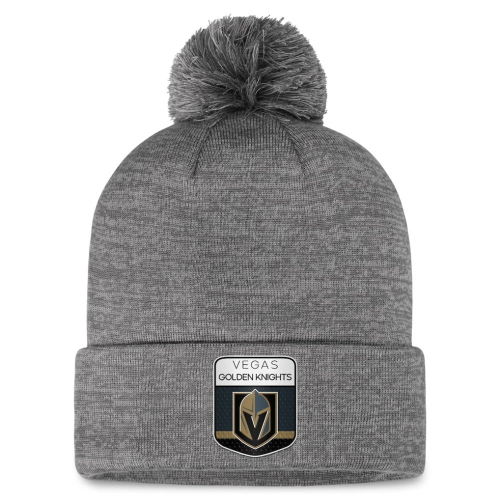 NHL Gray Vegas Golden Knights Fanatics Authentic Pro Home Ice Cuffed Knit Hat with Pom