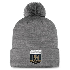NHL Gray Vegas Golden Knights Fanatics Authentic Pro Home Ice Cuffed Knit Hat with Pom