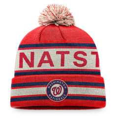 MLB Washington Nationals Fanatics Hometown Slogan Cuffed Knit Hat with Pom