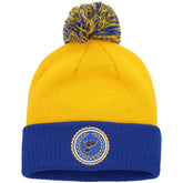 NHL Gold St. Louis Blues adidas Women's Laurel Cuffed Knit Hat with Pom