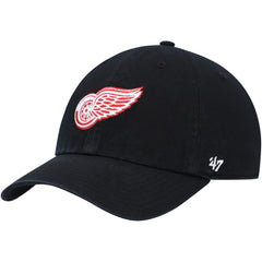 NHL Black Detroit Red Wings '47 Clean Up Adjustable Hat