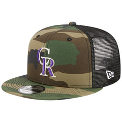 MLB Colorado Rockies New Era Woodland Camo Trucker 9FIFTY Snapback Hat