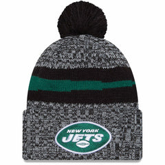 2023 Sideline Cuffed Knit Hat With Pom - New York Jets