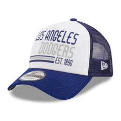 MLB Los Angeles Dodgers New Era Stacked A-Frame Trucker 9FORTY Adjustable Hat