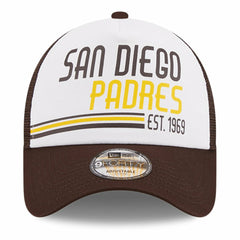 MLB San Diego Padres New Era Stacked A-Frame Trucker 9FORTY Adjustable Hat
