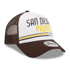 MLB San Diego Padres New Era Stacked A-Frame Trucker 9FORTY Adjustable Hat