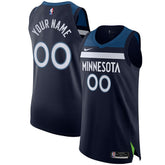 NBA Minnesota Timberwolves Authentic Custom Jersey Navy