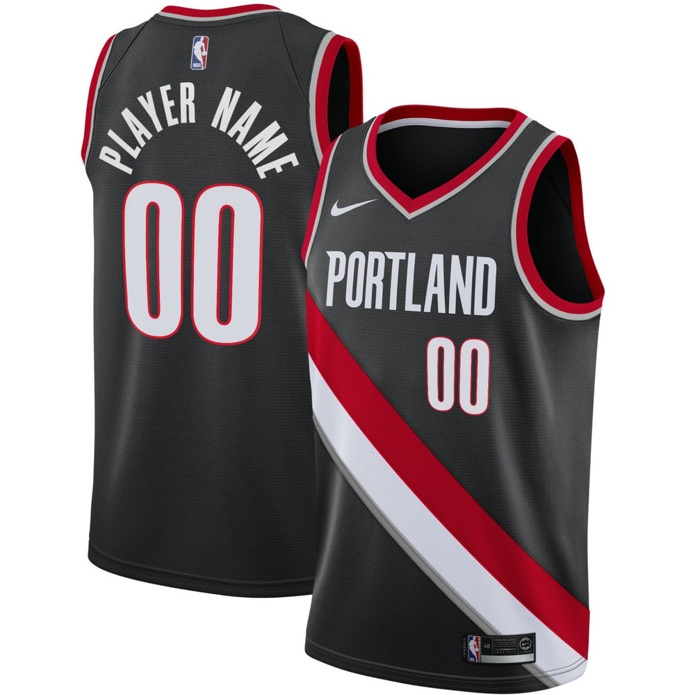 NBA Portland Trail Blazers Swingman Custom Jersey Black