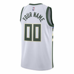 NBA Milwaukee Bucks Swingman Custom Jersey White