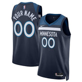 NBA Minnesota Timberwolves Unisex Swingman Custom Jersey Navy