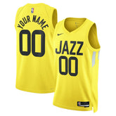 NBA Utah Jazz Unisex Swingman Custom Jersey Gold