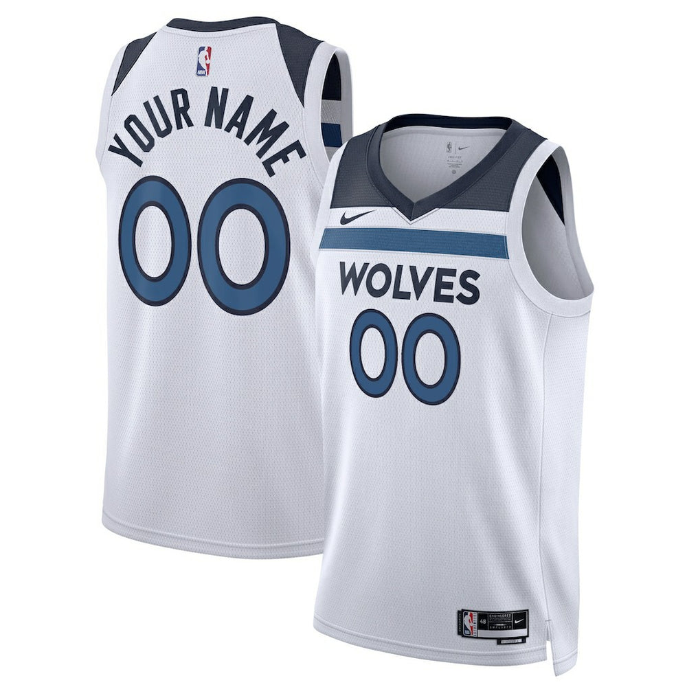 NBA Minnesota Timberwolves Unisex Swingman Custom Jersey White