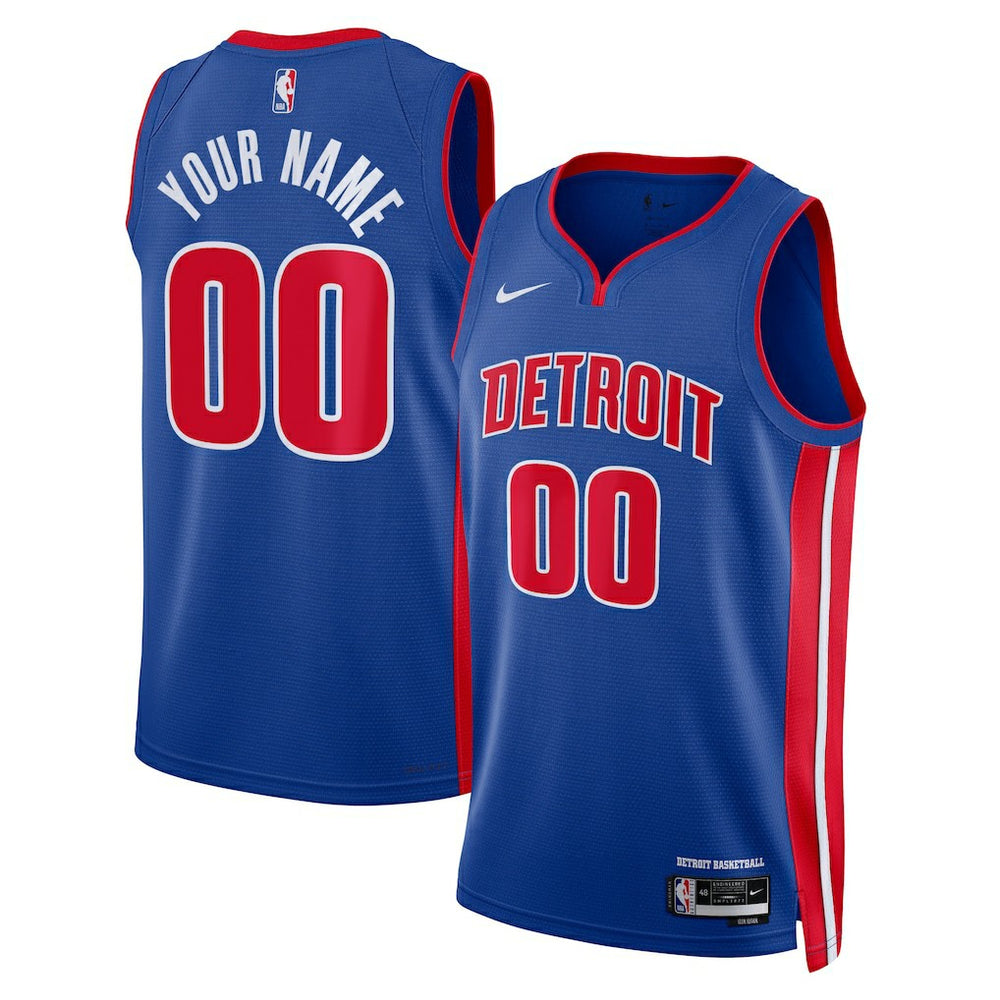 NBA Detroit Pistons Unisex Swingman Custom Jersey Blue sale