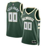 NBA Milwaukee Bucks Unisex Swingman Custom Jersey Hunter Green
