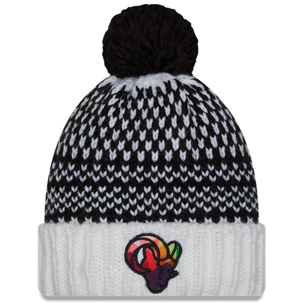 Women's 2023 NFL Crucial Catch Cuffed Pom Knit Hat - Los Angeles Rams